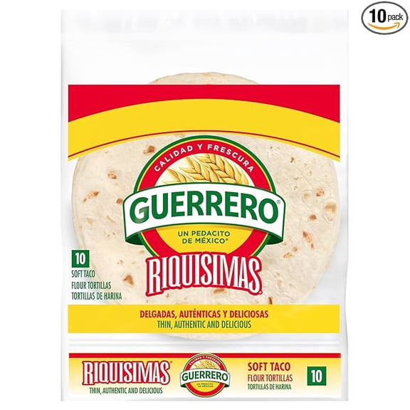 Riquisimas Soft Taco Flour Tortillas, Trans Fat Free, Authentic, Medium Size, 10 Count