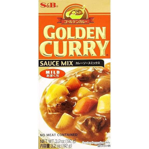Pack of 1 S&B, Golden Curry Sauce Mix, Mild, 3.2 oz