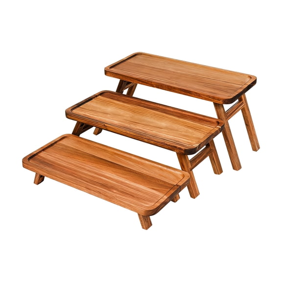 Pack of 1 Simple Wooden Dessert Tray Strategy Mixtures with Any Kitchen Deck for Modern otherwise Vintage Fashion