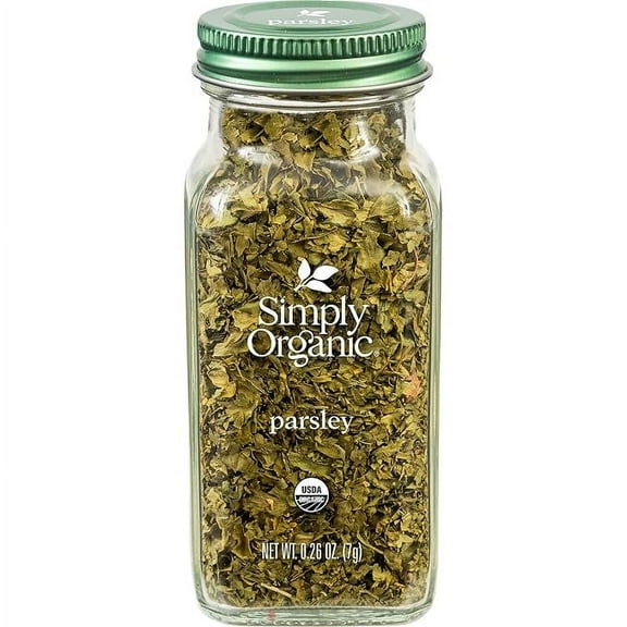 Pack of 1 Simply Organic Parsley Flakes, 0.26-Ounce Jar, Fresh, Green-Leafy Taste, Vibrant Color Italian Parsley, Kosher, Organic