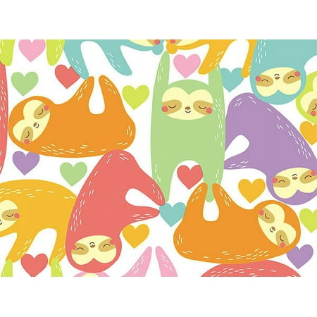 Pack of 1, Sloth 24" x 833' Full Ream Roll Gift Wrap For Party, Holiday & Events