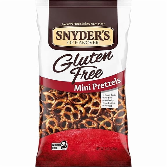 Pack of 1 Snyder's of Hanover, Gluten Free Mini Pretzels, 8 Oz Bag