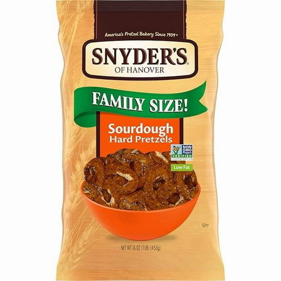 Pack of 1 Snyder's of Hanover Sourdough Hard Pretzels, 16 Oz Bag