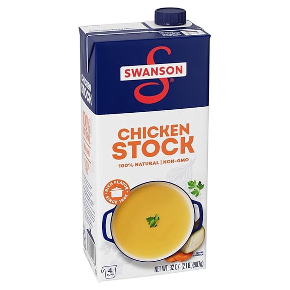 Pack of 1 Swanson 100% Natural, Gluten-Free Chicken Stock, 32 Oz Carton