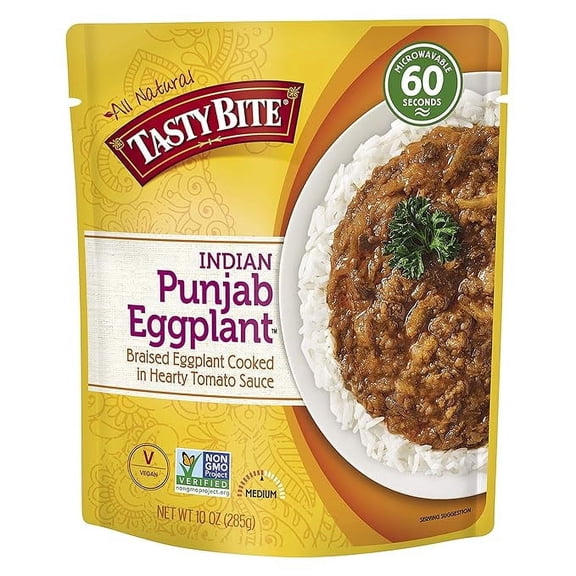 Pack of 1 Tasty Bite Entree Indian Cuisine Punjab Eggplant, 10 Ounce