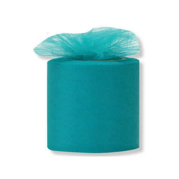 Pack of 1, Teal Blue Premium Tulle Ribbon, 3" x 50 Yards For Party, Holiday & Event, Made In USA