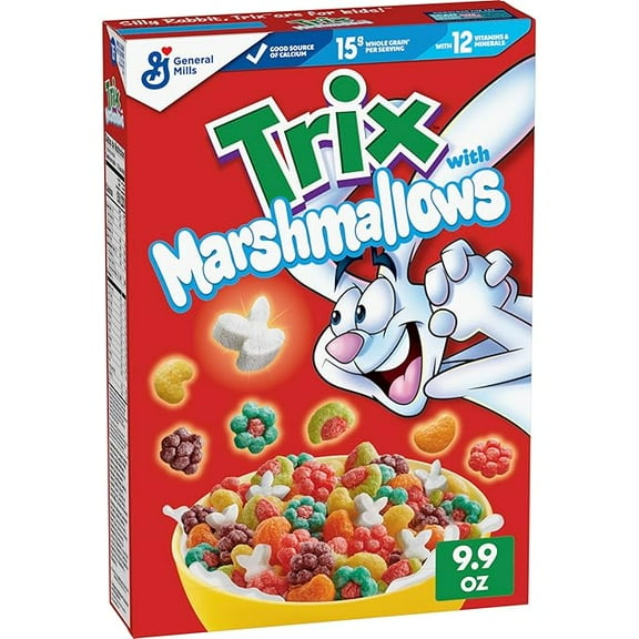 Pack of 1 Trix Fruity Breakfast Cereal With Marshmallows, Made With Whole Grain, 9.9 oz