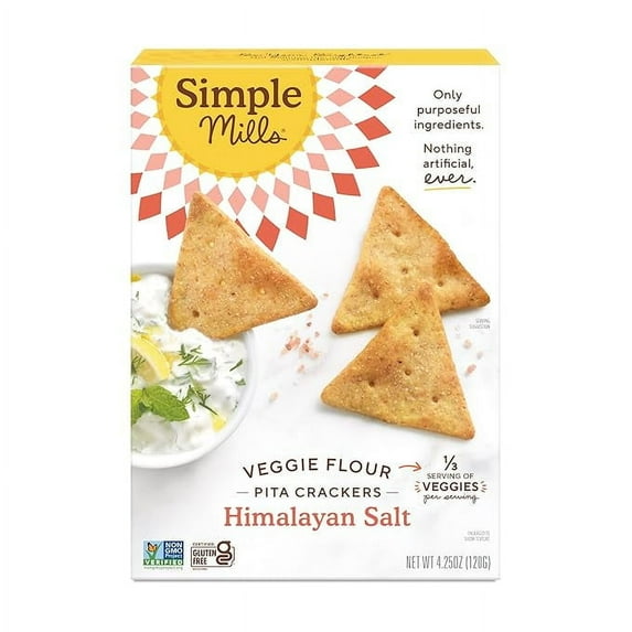 Pack of 1 Veggie Pita Crackers, Himalayan Salt - Gluten Free, Vegan, Healthy Snacks, Paleo Friendly, 4.25 Ounce ()