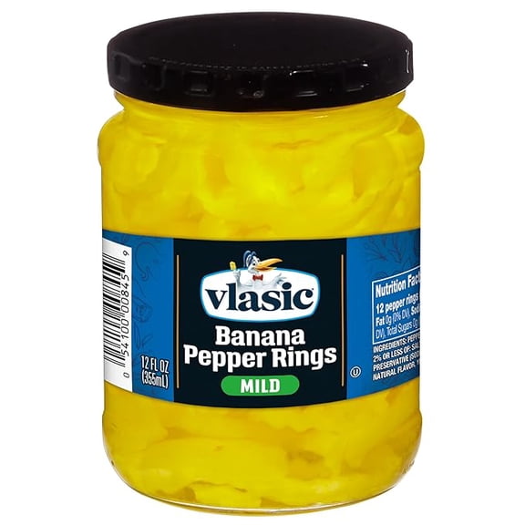 Pack of 1 Vlasic Deli Style Mild Banana Pepper Rings, Keto Friendly, 12 FL OZ