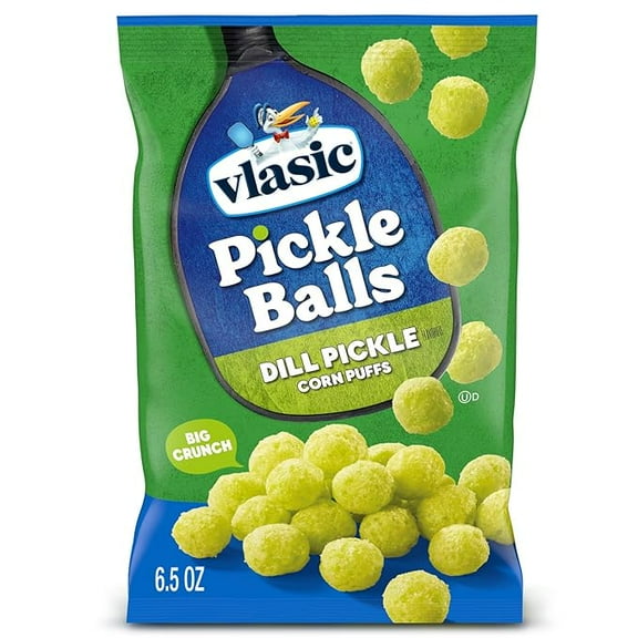Pack of 1 Vlasic Pickle Balls, Dill Pickle Flavored Corn Puffs, 6.5 oz.