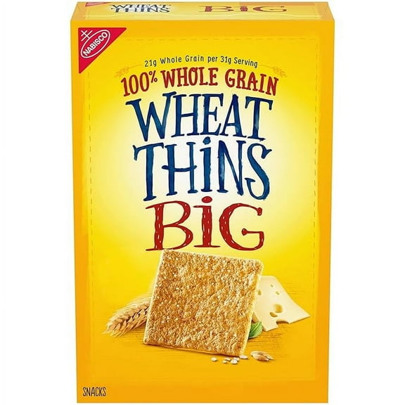 Pack of 1 Wheat Thins BIG Snacks, Whole Grain Wheat Crackers, Snack Crackers, 8 oz