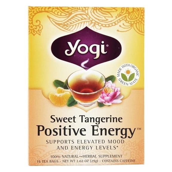 Pack of 1 Yogi Sweet Tangerine Positive Energy, 16 Tea Bags, Packaging May Vary (Pack of 1)