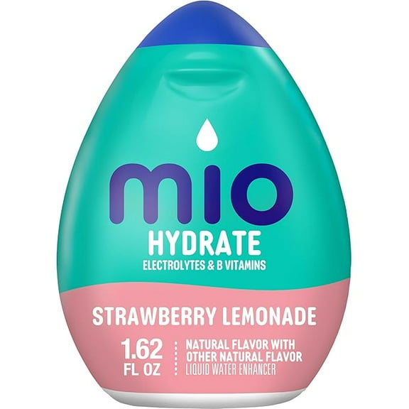 Pack of 1 mio Hydrate Strawberry Lemonade Flavored with other natural flavor Liquid Water Enhancer, 1.62 fl oz Bottle