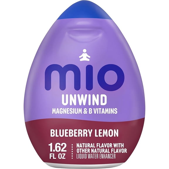 Pack of 1 mio Unwind Blueberry Lemon Liquid Water Enhancer with Magnesium & B Vitamins, 1.62 fl oz Bottle