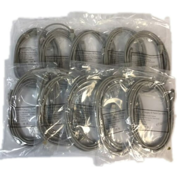 Pack of 10 10' ft Cat5E Patch LAN Network Ethernet Cables STP SHIELDED 350mMHz