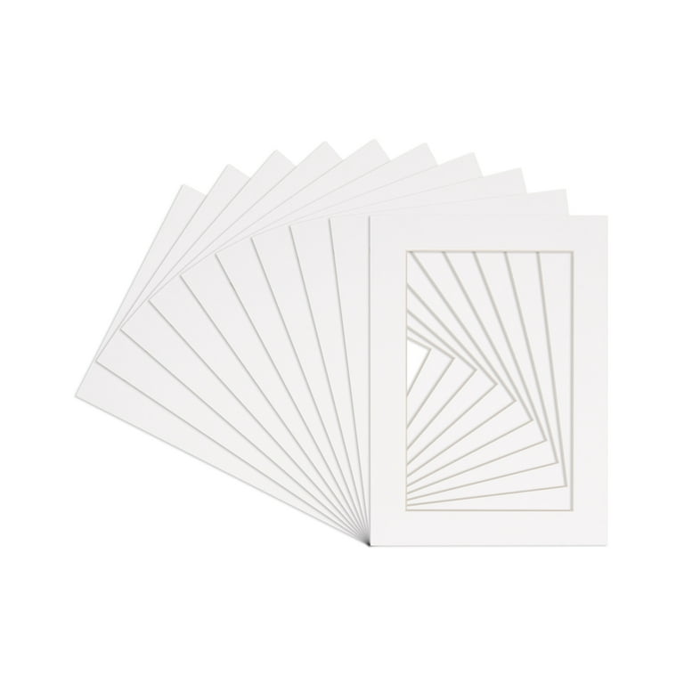 Pack of 10 11x14 White Picture Mats with White Core Bevel Cut for 8x10  Pictures