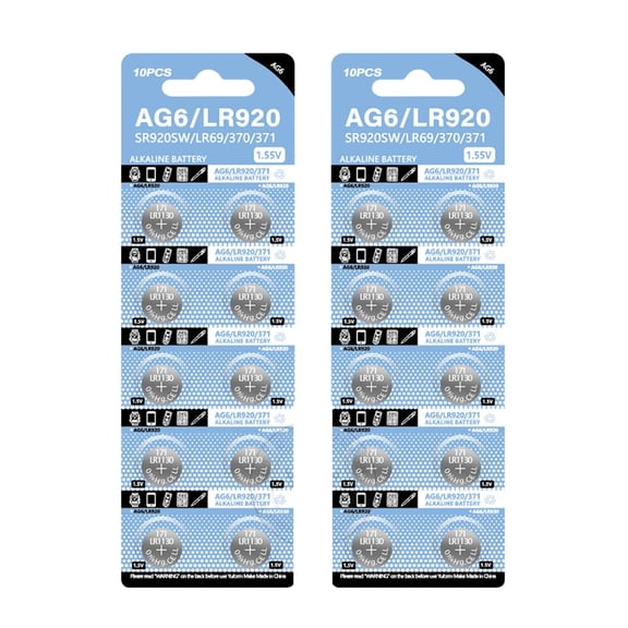 Pack of 10/20/50Pcs AG6/LR920 Alkaline 320mAh Button Cell Long Lasting Power Supply for Watch Remote Control Toy