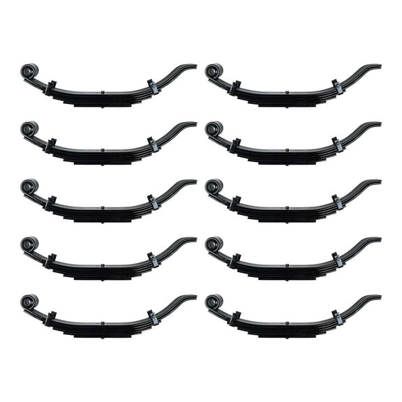 Pack of 10 6 Leaf Heavy Duty Trailer Slipper Springs for 12000 lb Axles - 30 1/2" x 3" Wide