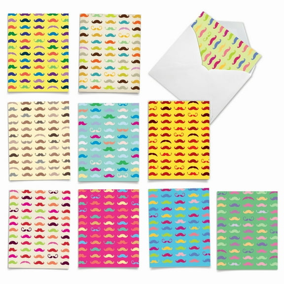 Pack of 10 All Occasion Blank Note Cards with Envelopes (4 x 5.12 Inch) - STACHE NOTES M2002