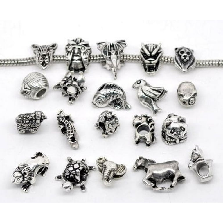 Ten (10) of Assorted Charm Beads Charms Spacers for Bracelets