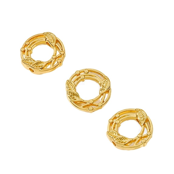 Pack of 10 Bead Connectors for Jewelry Making Through Hole Bead Circles Frame Jewelry Findings Essential