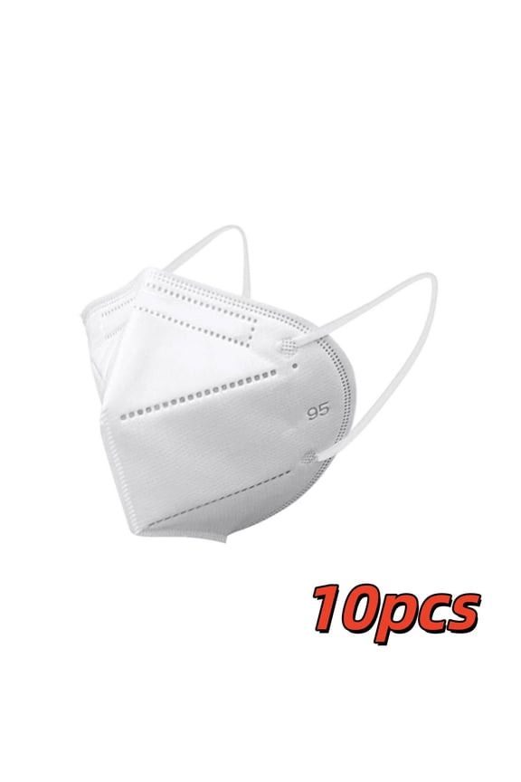 Pack of 10 Breathable Cycling Face Masks, Windproof with Adjustable Ear Loops for Motorcycle Running and Outdoor Sports, White, 10pc