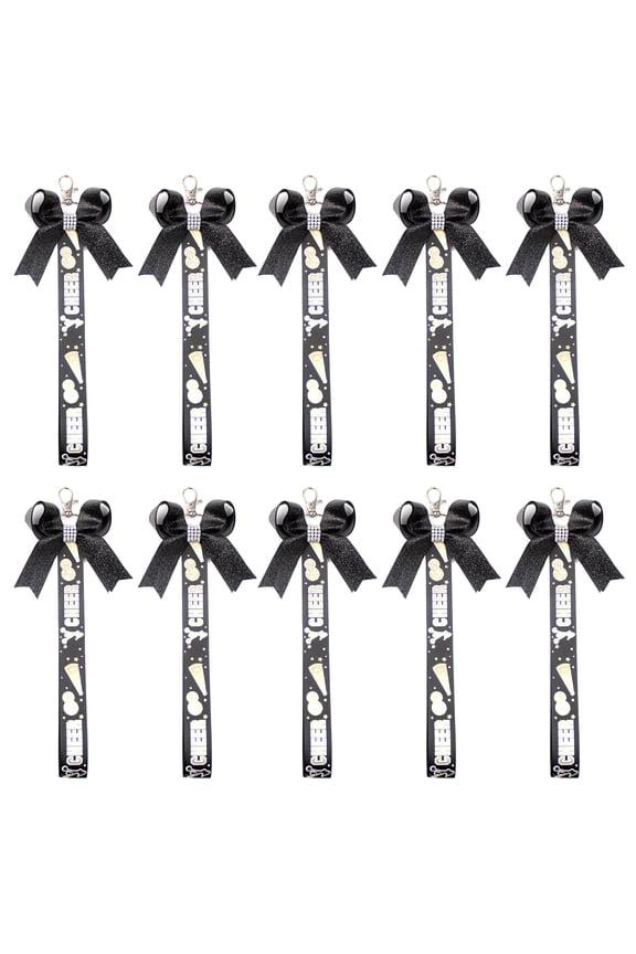 Pack of 10 Butterfly Bows Ribbon Keychains Colorful Bowknot Ribbon Keyring Colorful Key Chain Gift for Cheerleader