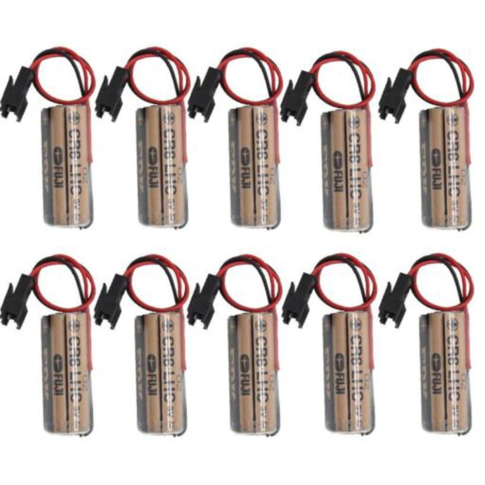 (Pack of 10) CR8.LHC 17450 3V Battery with Plug for Battery Memory ...