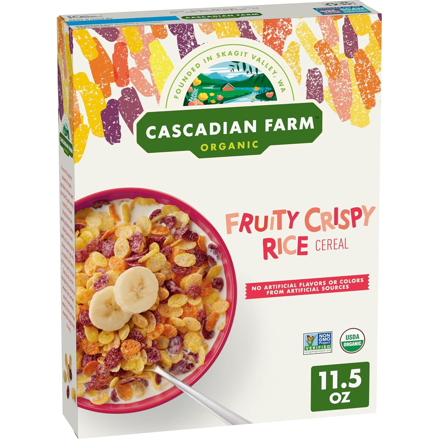 (Pack of 10), Cascadian Farm Organic Fruity Crispy Rice Cereal, 11.5 oz