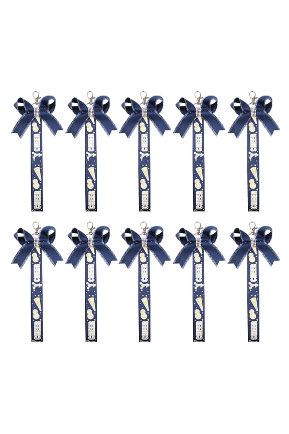 Pack of 10 Cheer Bows Keychains Bowknot Ribbon Key Rings for Teen Girls Colorful Keychain Cheerleader Accessories