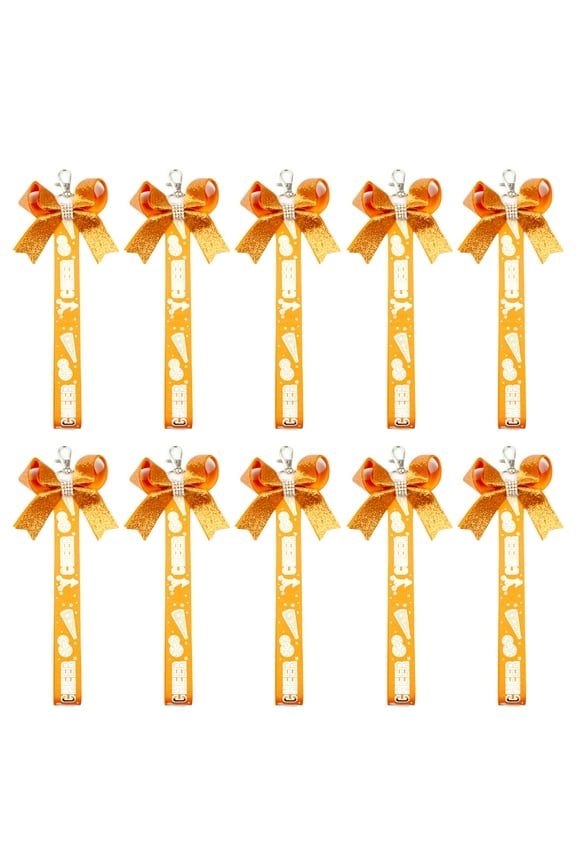 Pack of 10 Cheer Bows Keychains Bowknot Streamer Key Rings for Teen Girls Colorful Keychain Cheerleader Accessories