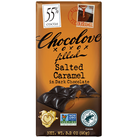 Pack of 10, Chocolove Salted Caramel in Dark Chocolate, 3.2 oz