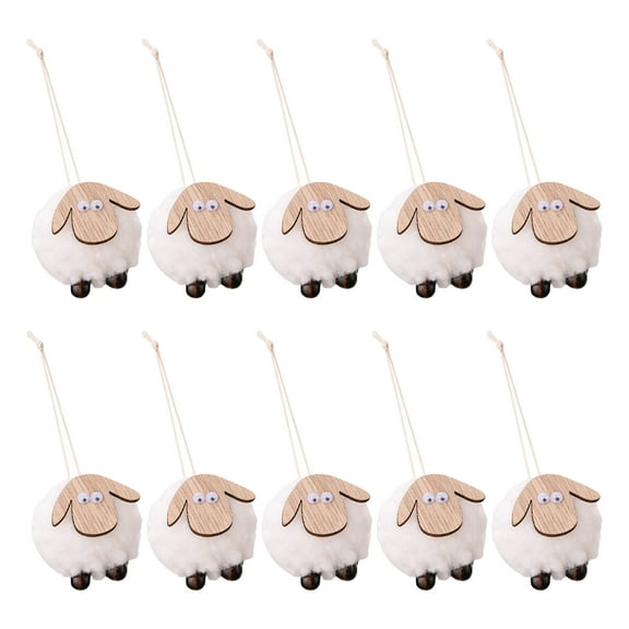 Pack of 10 Christmas Felt Sheep Ornament Soft Felt Sheep Hangings Christmas Decorations for Family Gatherings