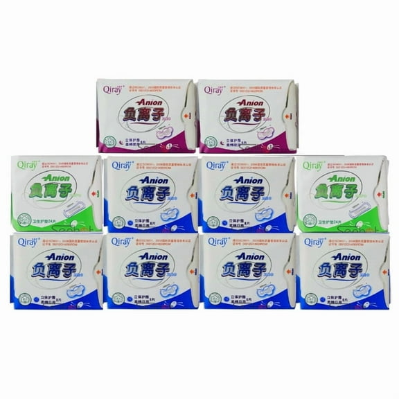 Pack of 10 Day and Night Active Anion Far infrared Sanitary Pads Disposable Napkins Panty Liners