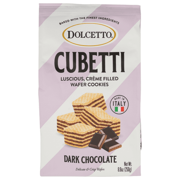 (Pack of 10) Dolcetto Dark Chocolate Wafer Cubetti Cream 8.8 Oz