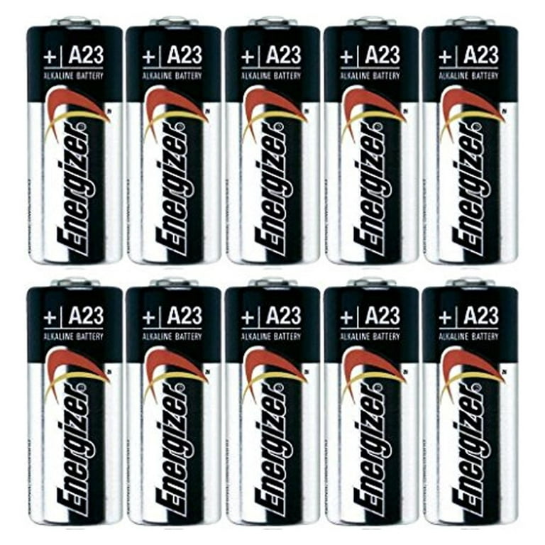 Pack of 10 Energizer A23 12 Volt Alkaline Battery - Bulk Pack with Free  Clear Battery Storage Holder Case 