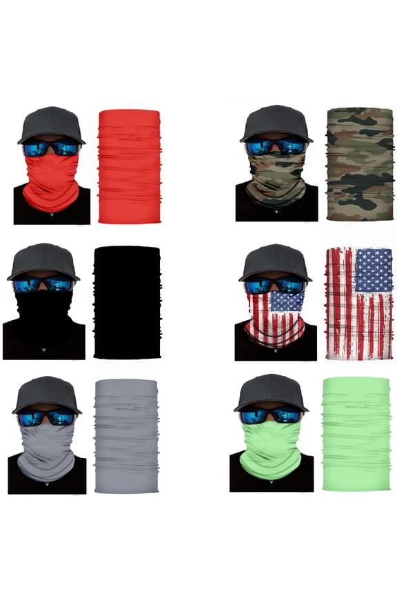 Pack of 10 Face Covering Mask Neck Gaiter Fishing and Hunting - Bulk Wholesale