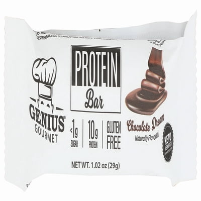 Pack of 10, Genius Gourmet Chocolate Dream Keto Bars, 1.09 oz