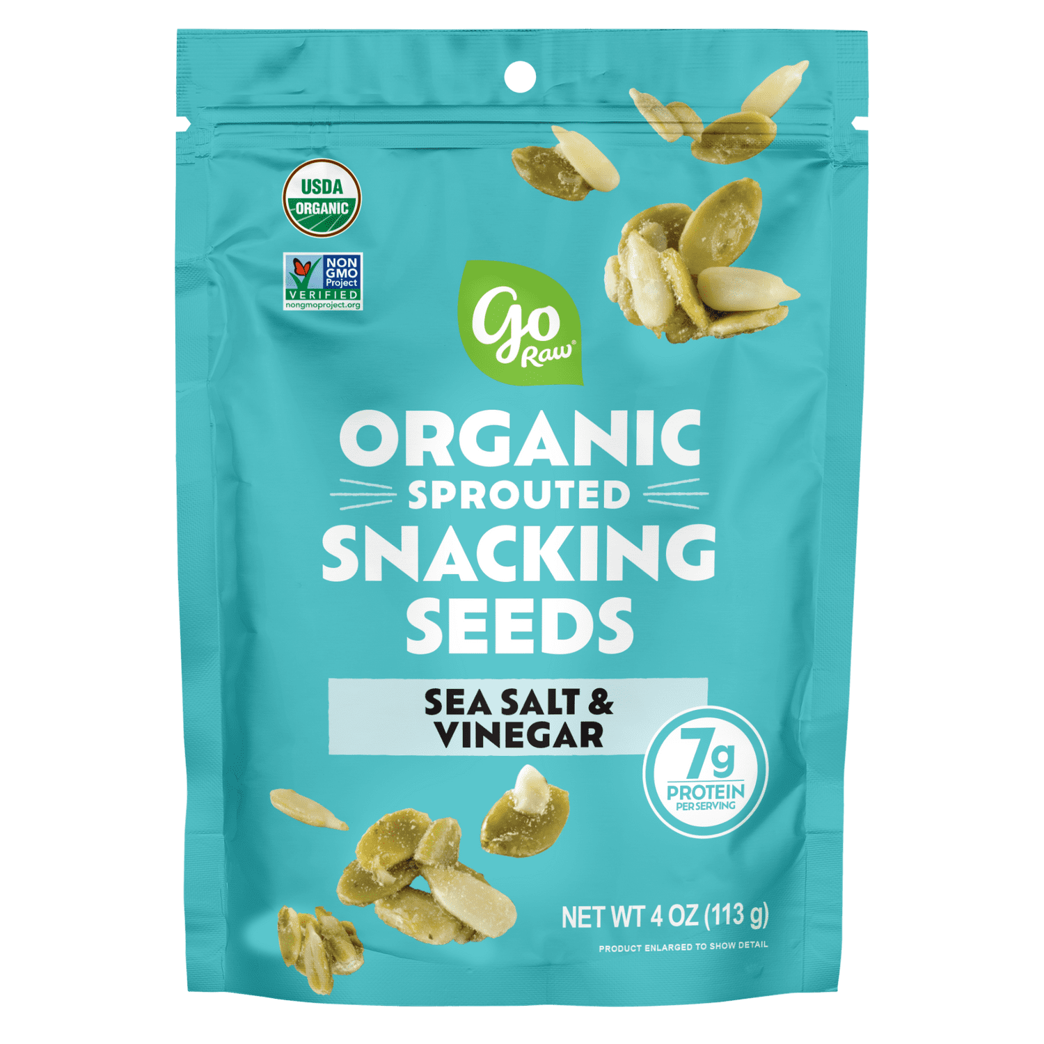 (Pack of 10), Go Raw Sea Salt & Vinegar Snacking Seeds, 4 oz