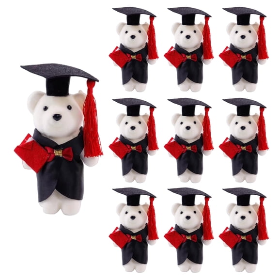 Pack of 10 Graduate Bear Dolls Bachelor Dolls Figurines Foam Bear Dolls for Flower Bouquet Parties Gifts and Decoration