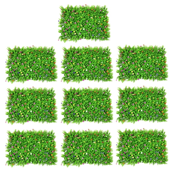Pack of 10 Green Artificial Hedge Mat Artificial Green Mat for Fence Covering and Wall Decors in Event