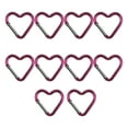 thumbnail image 1 of Pack of 10 Heart Shaped Metal Carabiner Keychain Accessory Portable for Outdoor Climbing and Camping Keyring Hook, 1 of 8