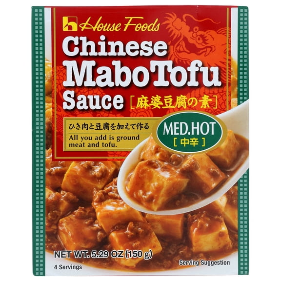 Pack of 10, House Foods Medium Hot Chinese Mabo Tofu Sauce, 5.29 oz