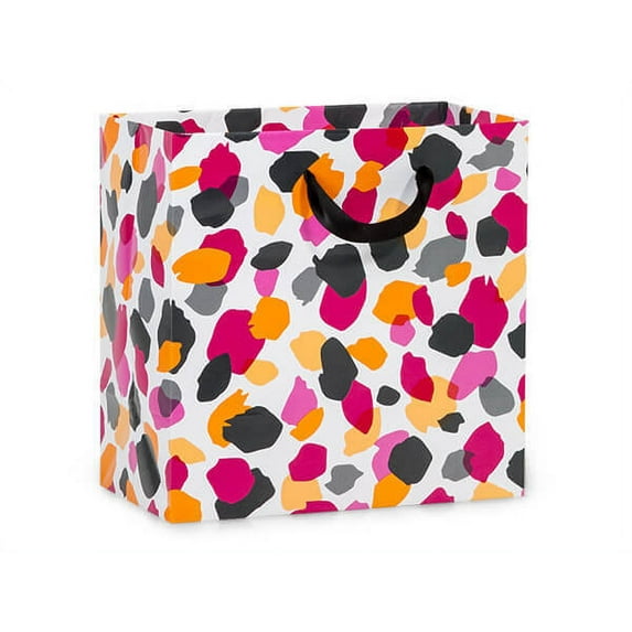 Pack of 10, Jungle Spots Gift Bag, Jewel 6.5x3.5x6.5" for Small Gift