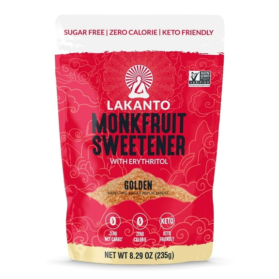 Pack of 10, Lakanto Golden Monk Fruit Erythritol Sweetener, 8.29 oz