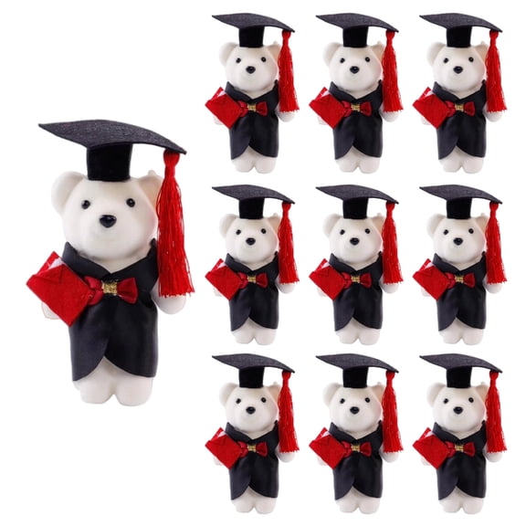 Pack of 10 Lovely Graduate Bear Dolls Soft Foam Graduation Bear Foam Dolls for Graduation Ceremonies and Party Celebrate