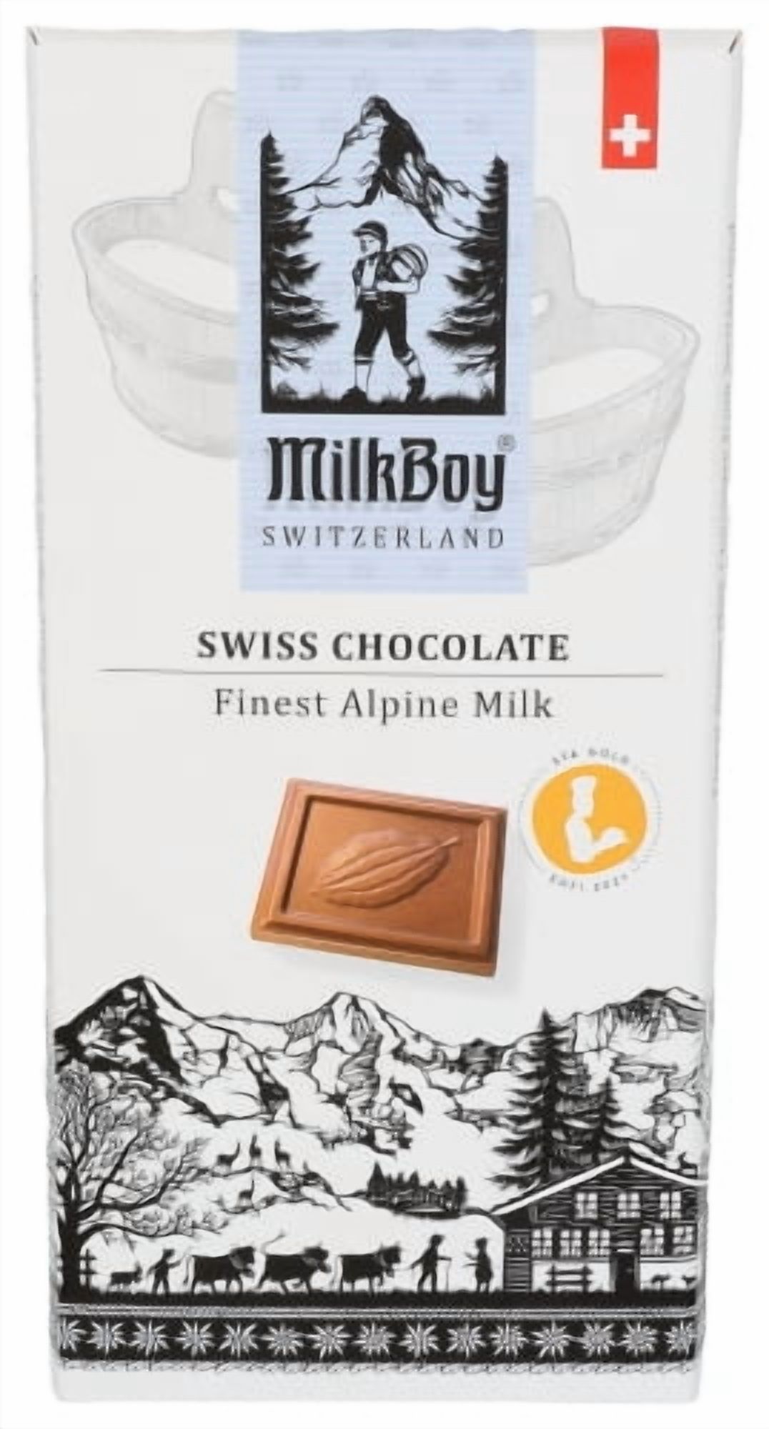 Pack of 10 MILKBOY Swiss Chocolate Bars Alpine Milk 3 oz