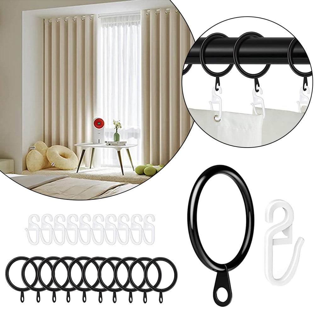 40pcs Curtain Rings With Clips, Strong Drapery Clips Hooks On Tension Rod  Bracket, 1.26 Inch Interi | Fruugo IN