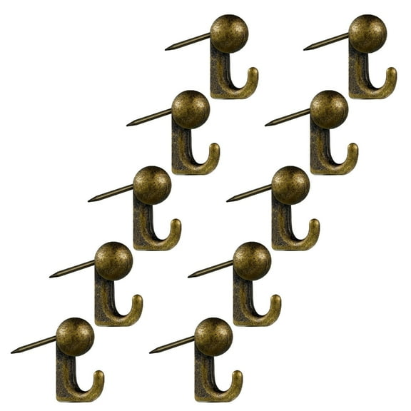 Pack of 10 Metal Push Pin Hangers Picture Hanging Wall Hook for Home or Office