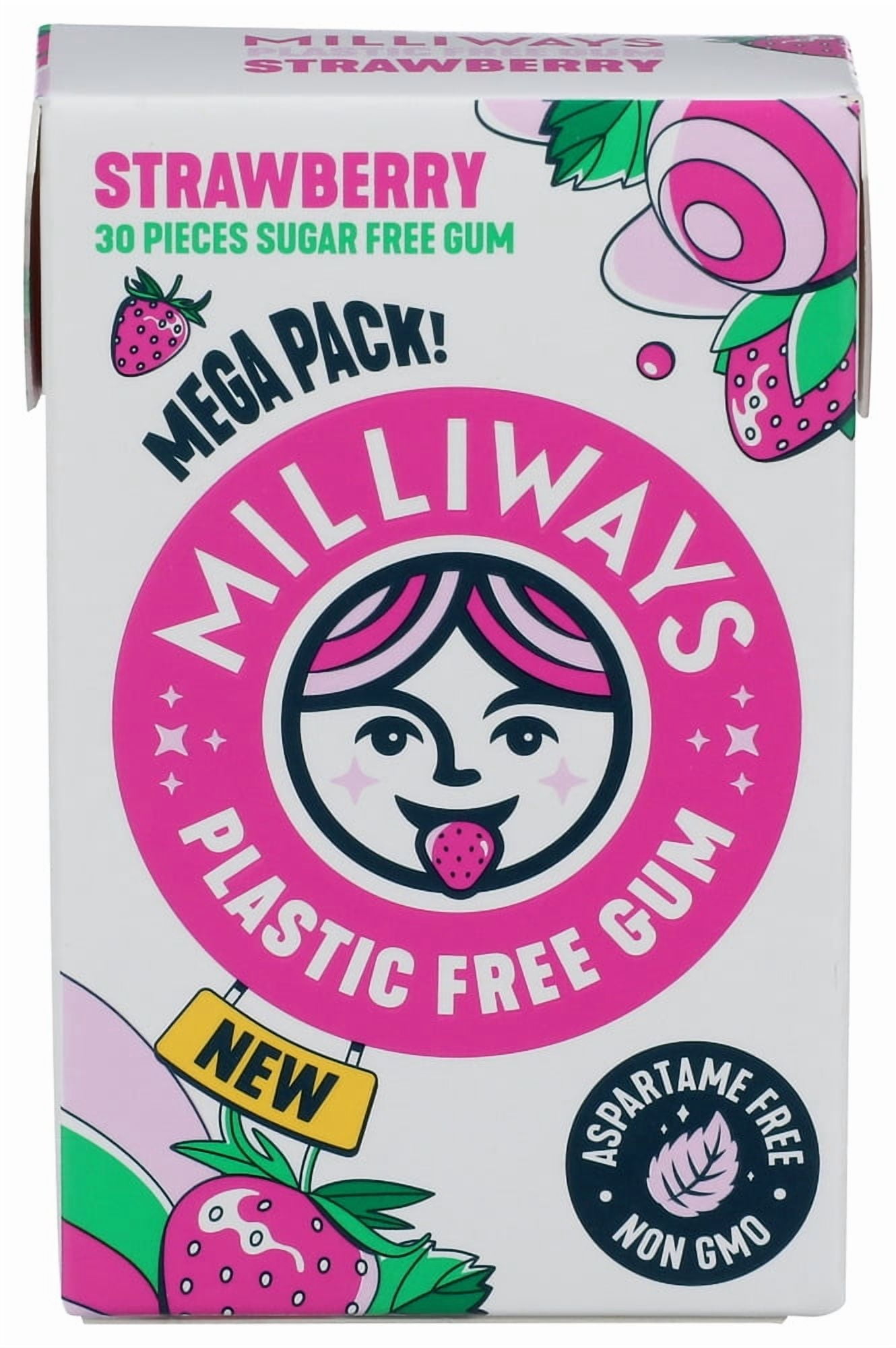 Pack of 10 Millyways Strawberry Gum Megapack 30 pcs